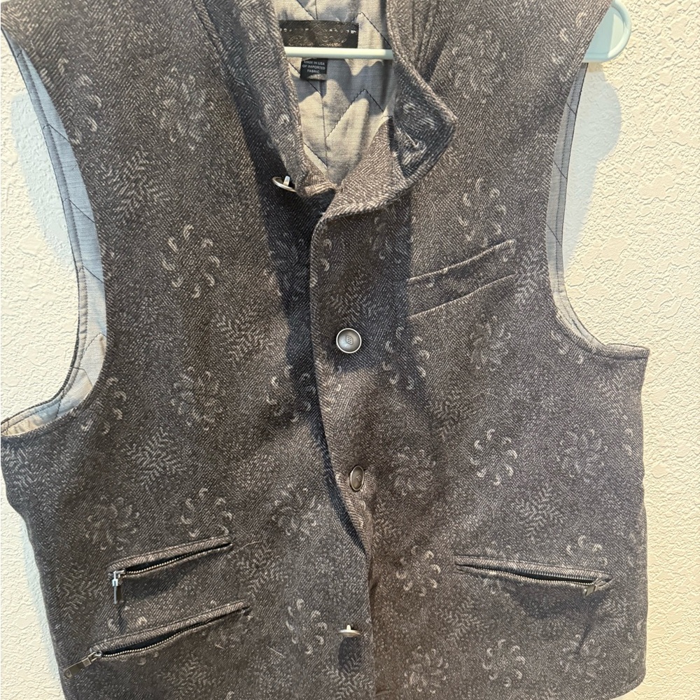 Joseph Abboud Black Label Gray Patterned Suit Vest - Men’s Large - Luxury